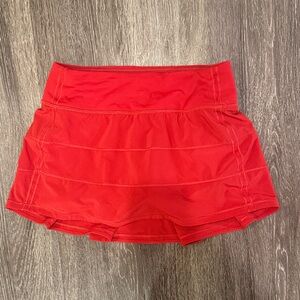 Lululemon Red Pace Rival Skirt Size 2 Regular Length